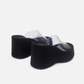 Translucent platform sandals with ankle strap