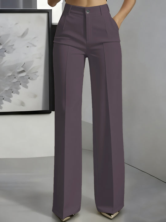 Damen Hochtaillierte Palazzo-Hose mit Bügelfalte und Eingrifftaschen Shop Nory