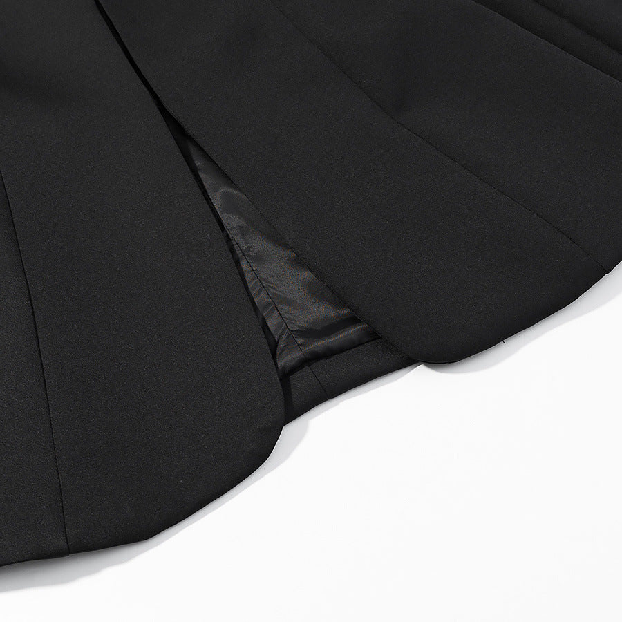 Herren Schmal geschnittener Sakko-Kurzblazer mit Stehkragen und minimalistischem Verschluss Shop Nory