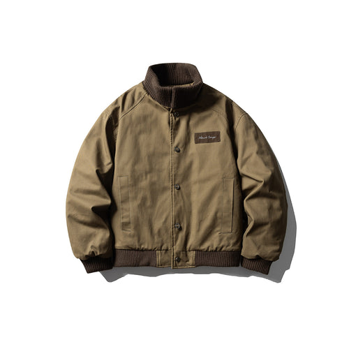 Herren Canvas-Bomberjacke mit Rippsaum und hohem Stehkragen Shop Nory