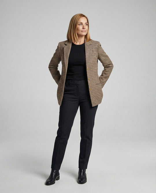 Damen elegante Blazerjacke mit goldenen Knöpfen