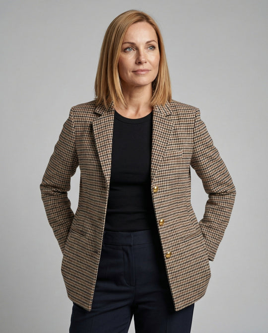 Damen elegante Blazerjacke mit goldenen Knöpfen