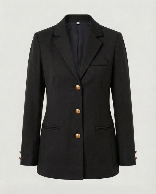 Damen elegante Blazerjacke mit goldenen Knöpfen