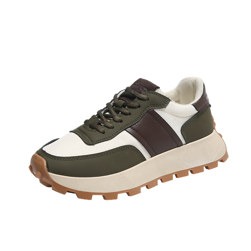 Damen Plateau-Casual-Sneaker mit profiliertem Gum-Profil und Velours-Overlays Shopy Nory