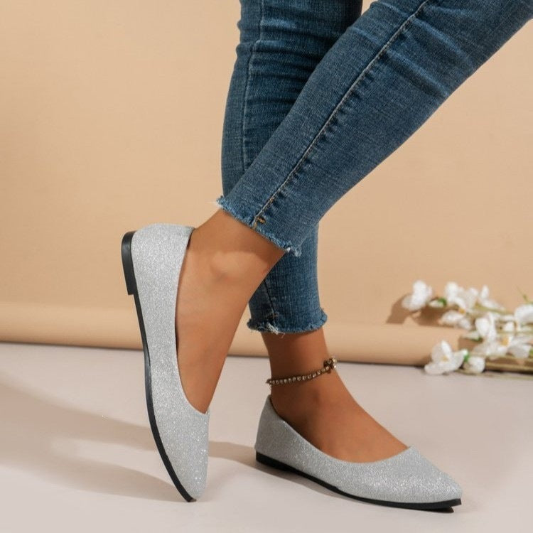 Damen Glitzernde Ballerinas mit elegantem Schnitt