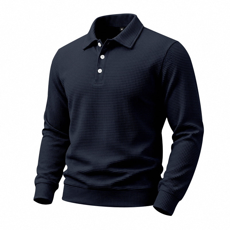 Herren Langarm-Polo aus Waffelpiqué mit Stretchkomfort Shop Nory