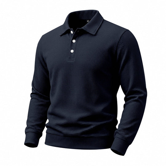 Herren Langarm-Polo aus Waffelpiqué mit Stretchkomfort Shop Nory