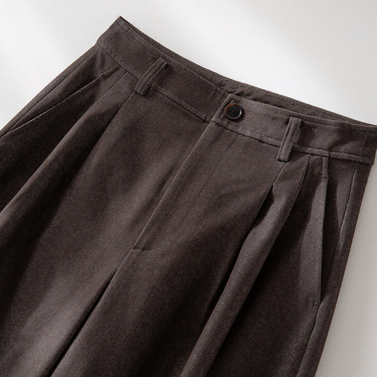 Damen Hochtaillierte weite Culotte-Stoffhose mit Bundfalten Shop Nory