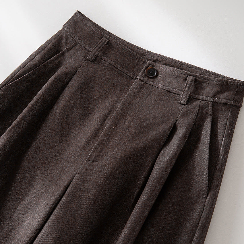 Damen Weite Faltenhose mit hoher Taille und Cropped-Schnitt Shop Nory