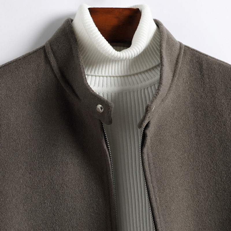 Herren Elegante Kurzjacke aus Wollmix mit Stehkragen, verdecktem Reißverschluss und konturierten Eingrifftaschen Shop Nory