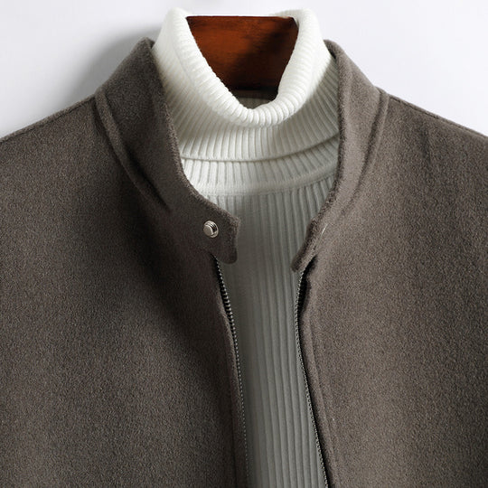 Herren Elegante Kurzjacke aus Wollmix mit Stehkragen, verdecktem Reißverschluss und konturierten Eingrifftaschen Shop Nory