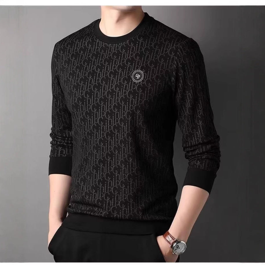 Herren Luxuriöser Rundhals-Pullover mit Marken-Design Shop Nory