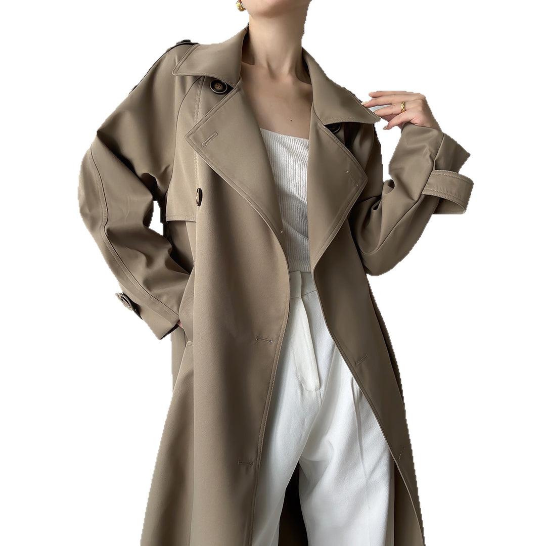 Damen Oversize Mantel im Trench-Stil mit Raglanärmeln und doppelreihiger Knopfleiste Shop Nory