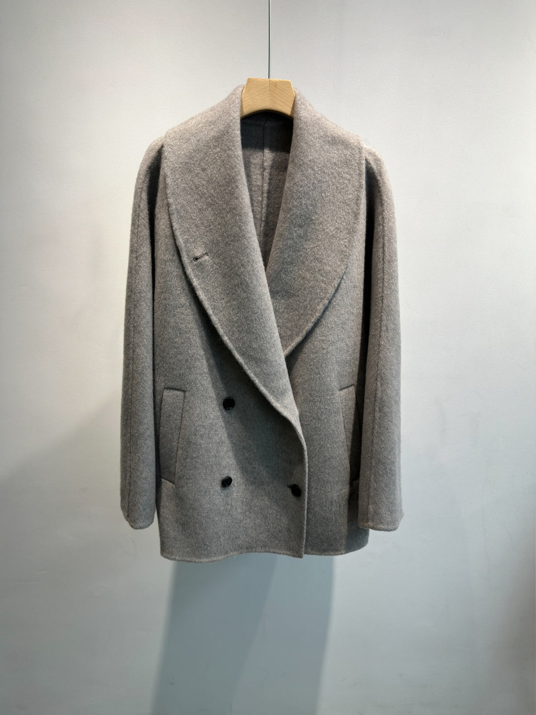 Damen Doppelreiher Strukturierter Wollmischung Jacke Shop Nory