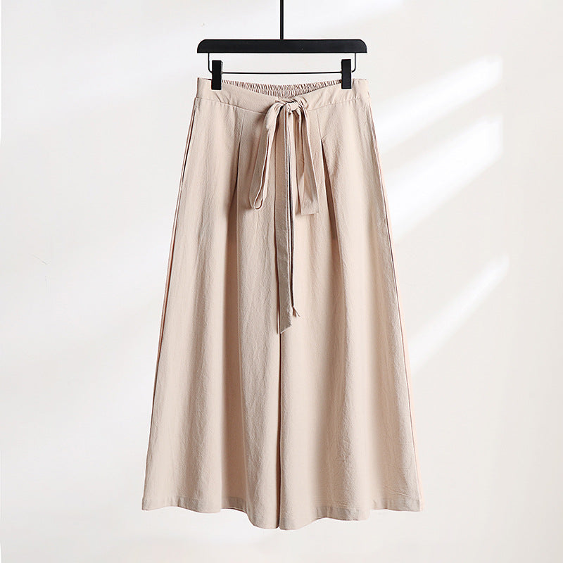 Damen Palazzo-Culotte mit elastischem Bund und Bindegürtel Shop Nory