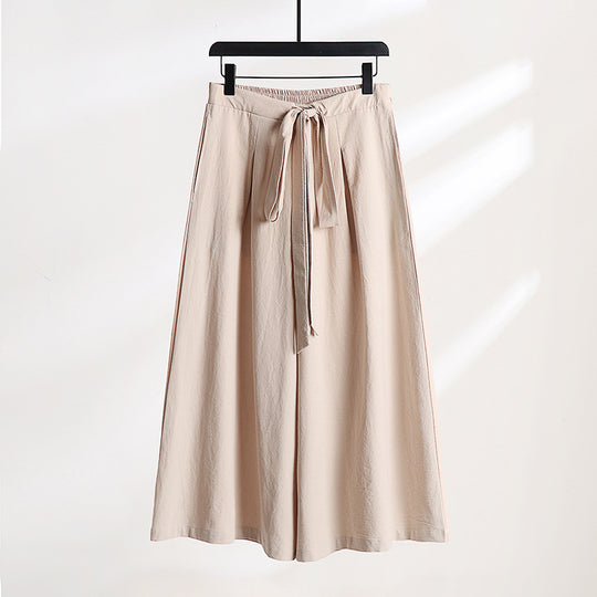 Damen Palazzo-Culotte mit elastischem Bund und Bindegürtel Shop Nory