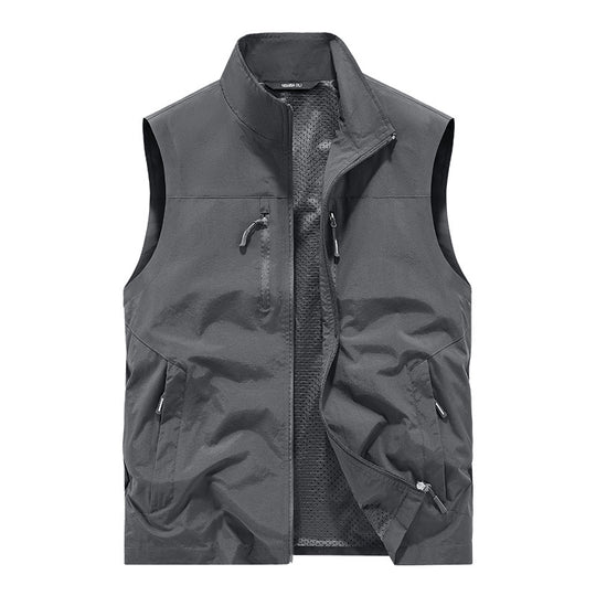 Herren Leichte Outdoorweste mit Mesh-Innenfutter und Multifunktionstaschen Shop Nory