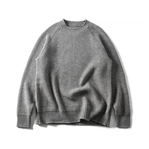 Unisex Grobgestrickter Rundhals-Pullover im Oversize-Boxy-Cut mit Raglanärmeln Shop Nory
