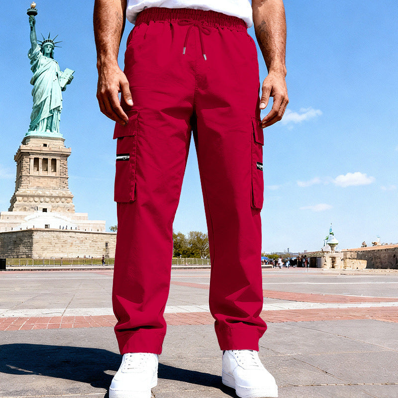 Herren Cargo-Freizeithose mit elastischem Bund, Tunnelzug & Zip-Taschen Shop Nory
