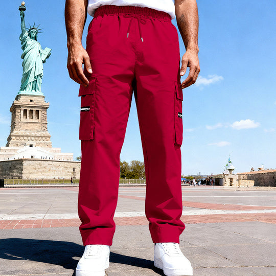 Herren Cargo-Freizeithose mit elastischem Bund, Tunnelzug & Zip-Taschen Shop Nory