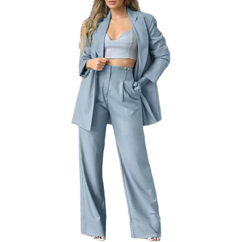 Damen Oversized Blazer und weite Hose Set