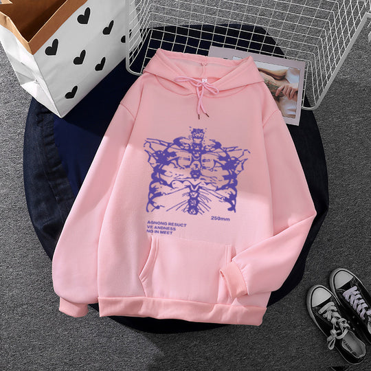 Unisex nan oversized Kapuzenpullover mit anatomischem Grafikprint, Kängurutasche und verstellbarer Kordel Shop Nory