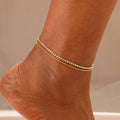Damen Fußkettchen mit funkelnden Zirkonia und eleganter Gold-Oberfläche Shop Nory