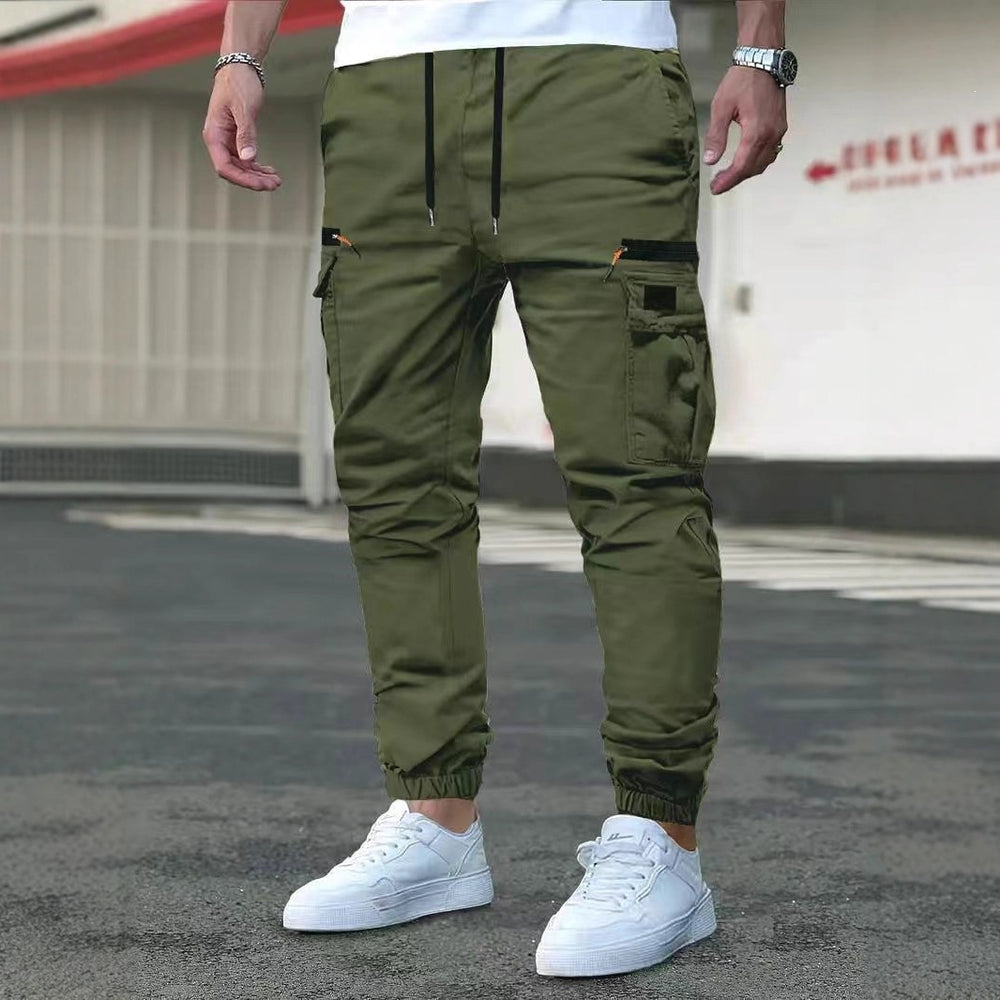 Herren Cargo-Jogginghose mit multifunktionalen Reißverschluss- und Klappentaschen, elastischem Bund & Bündchen Shop Nory