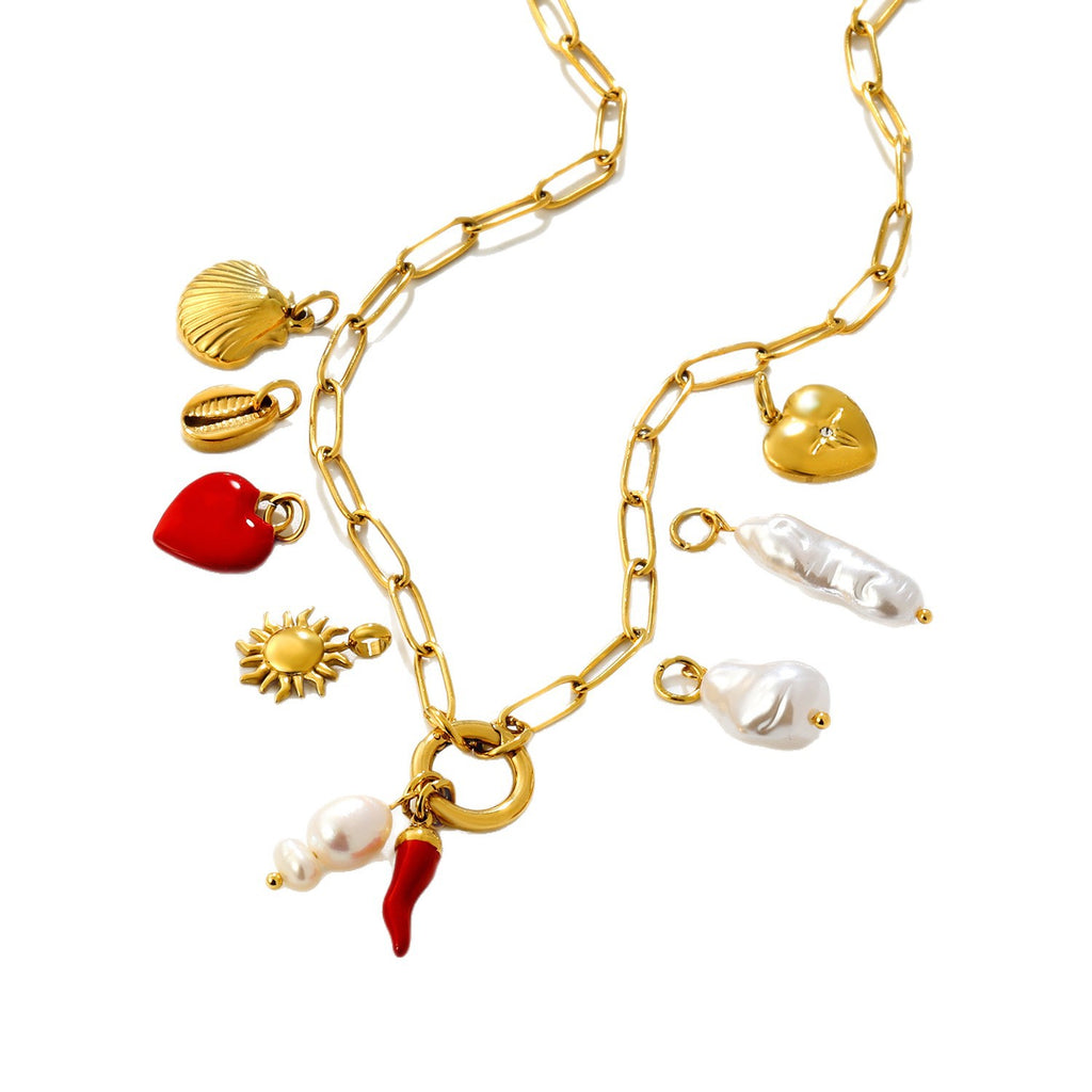 Damen Anhänger aus hochwertiger perlmuttfarbener Süßwasserperle mit goldenem Befestigungsring Shop Nory