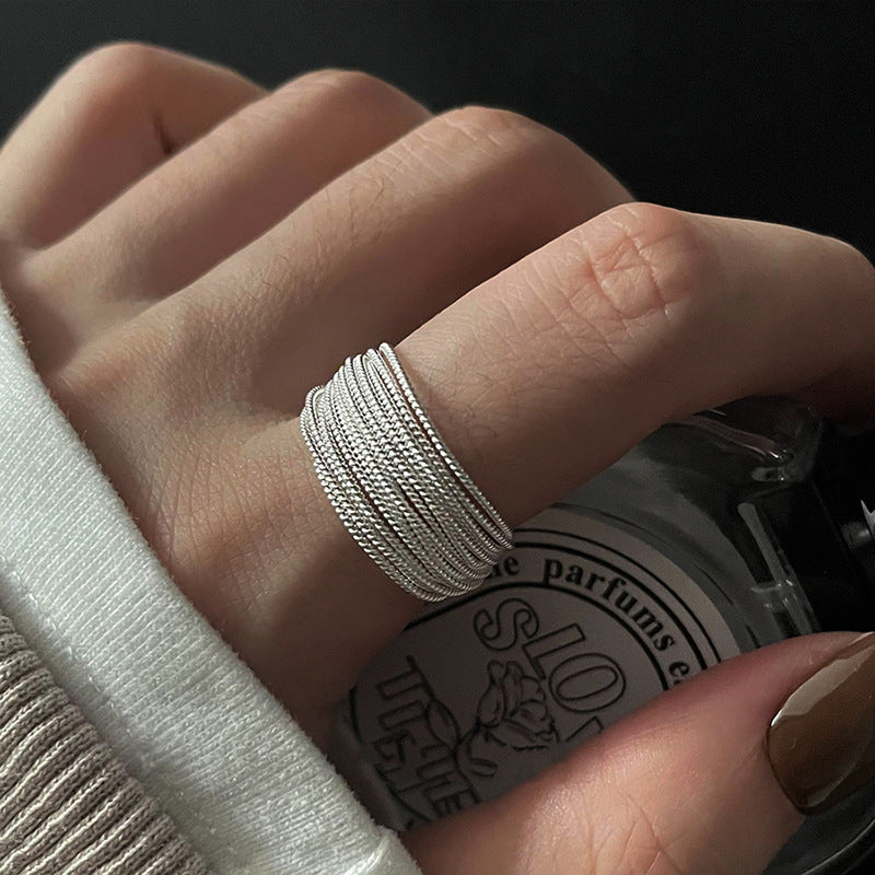 Damen offener Ring mit modernem Wellenmuster Shop Nory