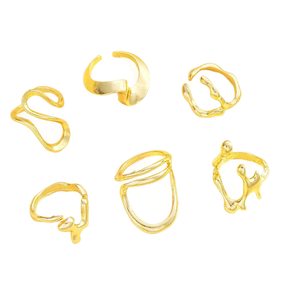 Damen Schmuckring-Set mit kreativen und organischen Formen Shop Nory
