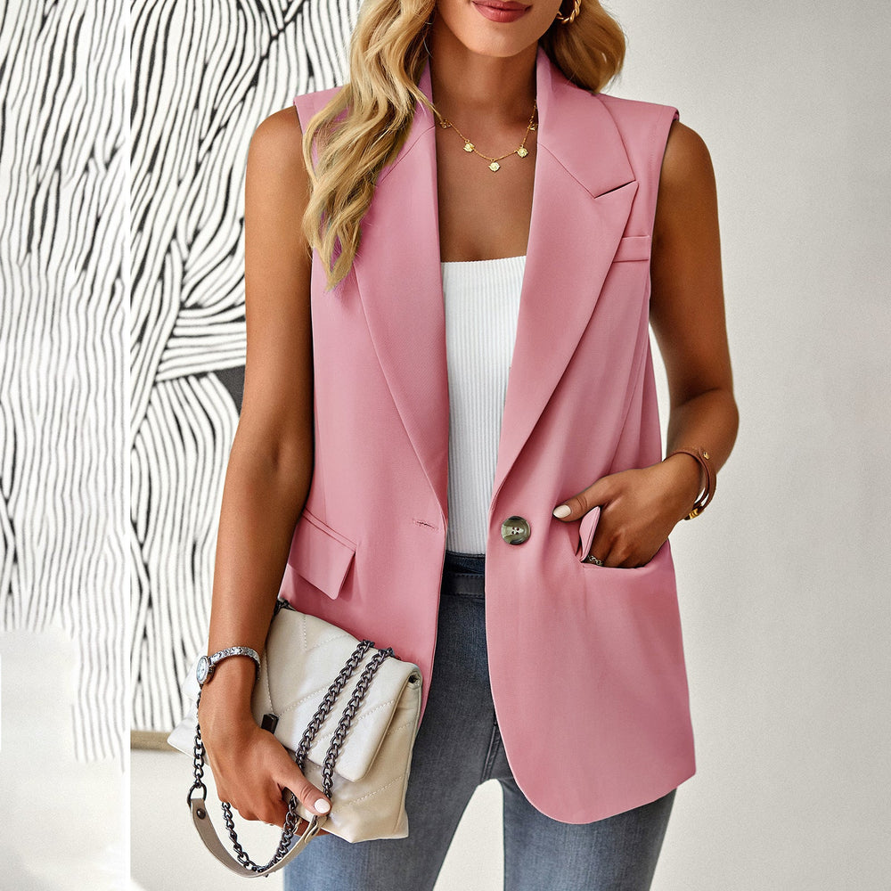 Damen ärmelloses Blazer-Oberteil mit taillierter Silhouette