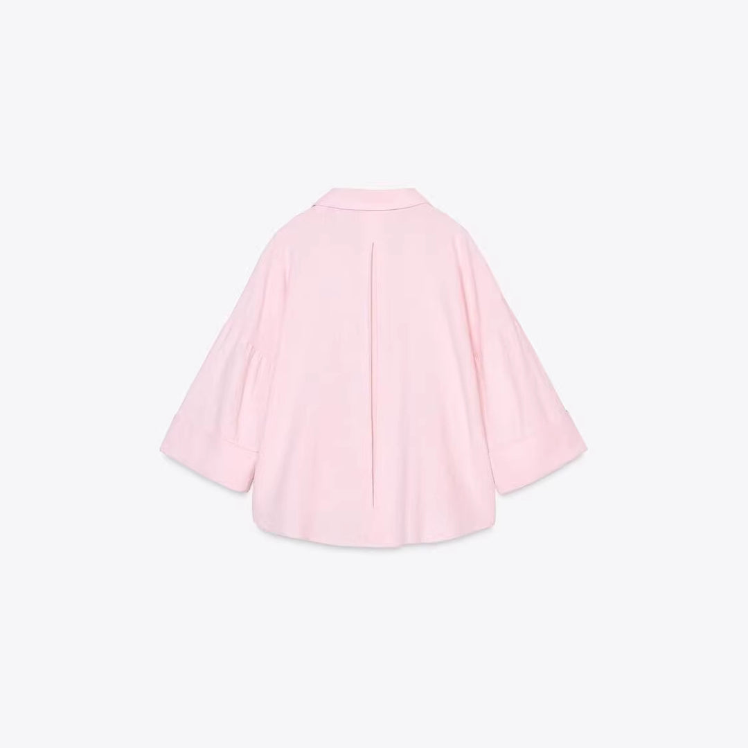Damen Oversize-Hemdbluse mit vertikalem Streifenmuster und verlängertem Rücken Shop Nory