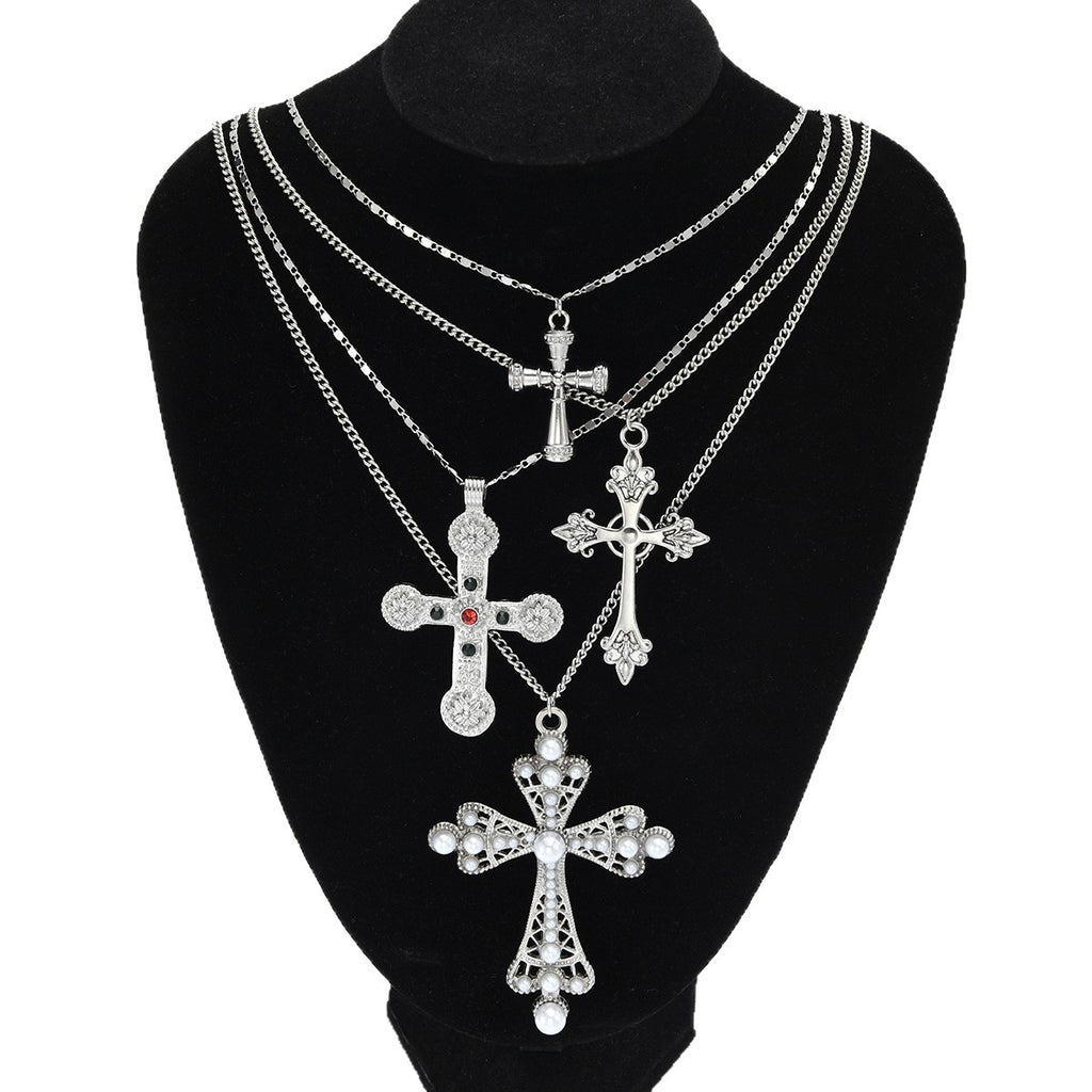 Damen Halskette Set mit filigranen Kreuzanhängern und funkelnden Details Shop Nory