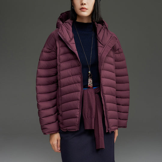 Damen Ultraleichte gesteppte Daunenjacke mit Kapuze und winddichter Außenhülle Shop Nory