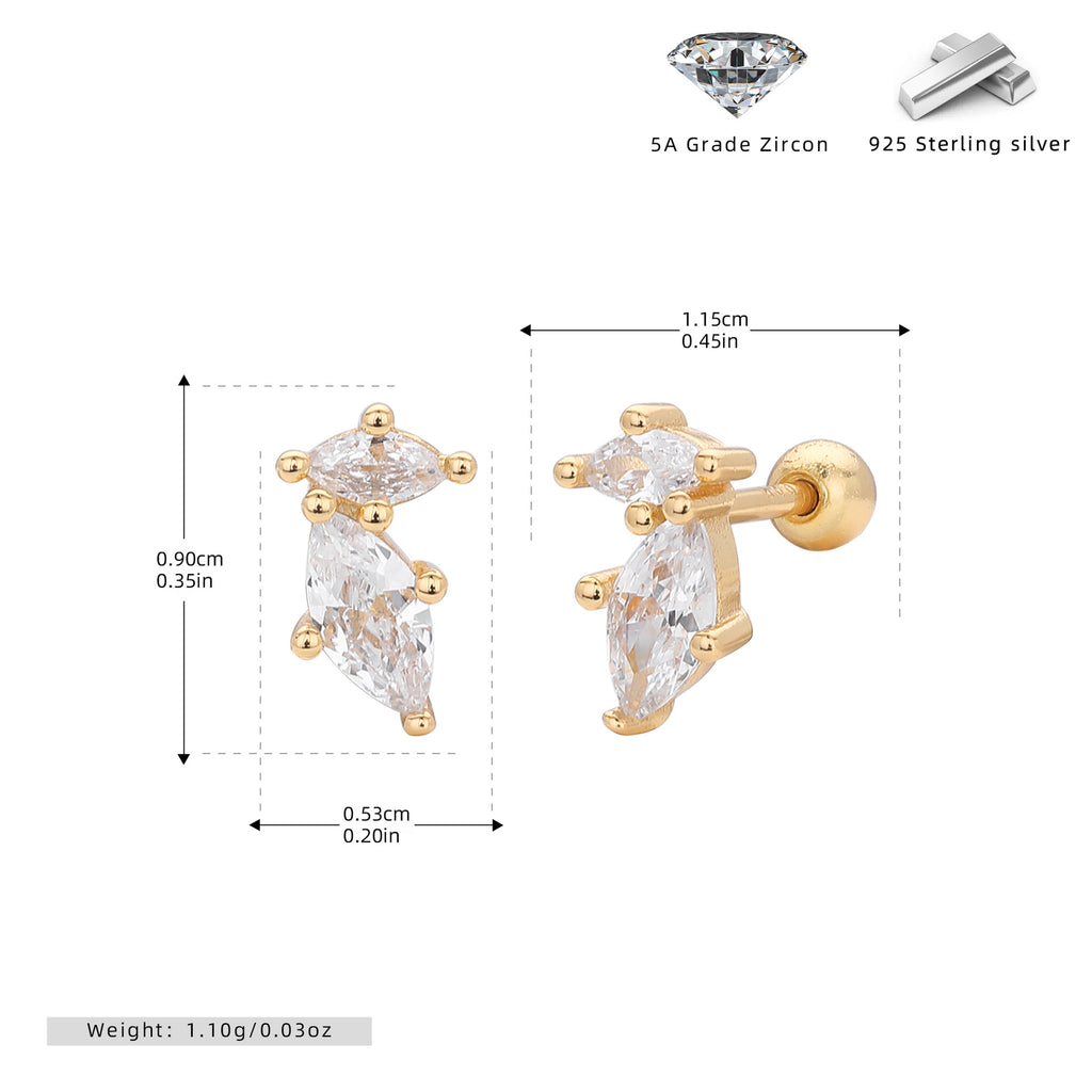 Damen Ohrstecker im eleganten Blüten-Design aus 925 Sterling Silber Shop Nory
