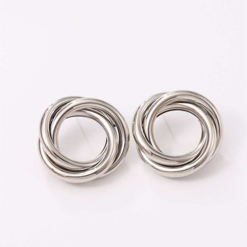 Damen Hängende Ohrringe mit elegantem, geschwungenem Ringdesign Shop Nory