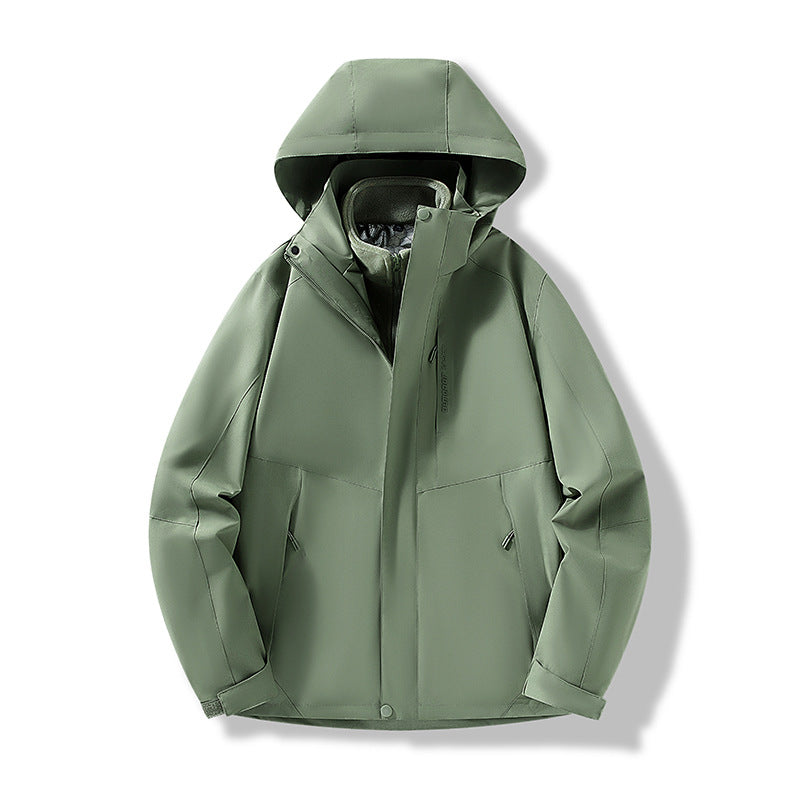 Herren Minimalistische City-Outdoorjacke mit verschweißten Nähten, verstellbarer Kapuze und Thermofutter Shop Nory