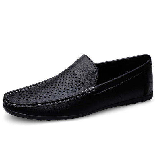 Herren Mokassins aus perforiertem Leder mit flexibler Sohle