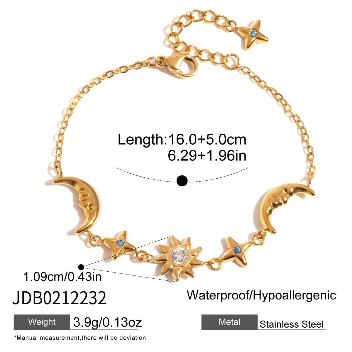 Damen modisches Armband mit funkelnden Sternen aus Edelstahl Shop Nory