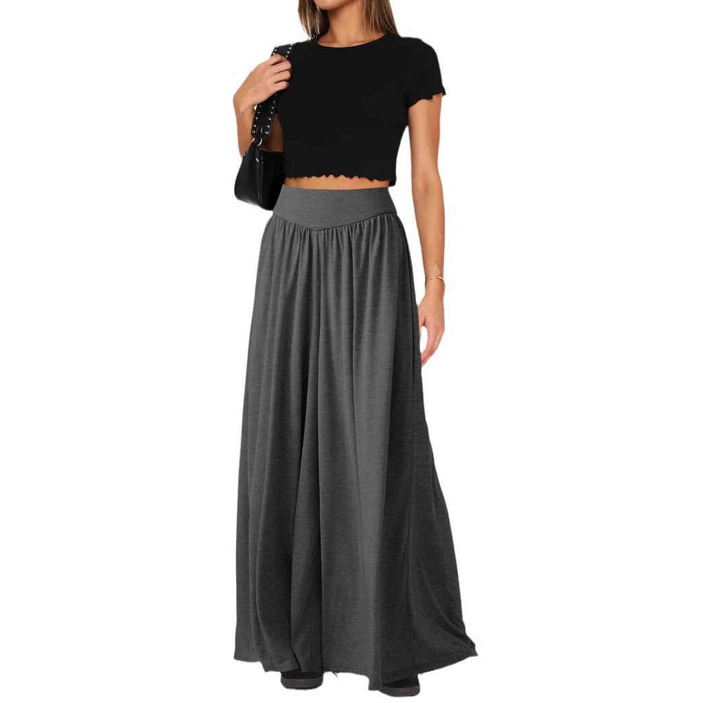 Damen weite Jersey-Hose mit hohem Bund