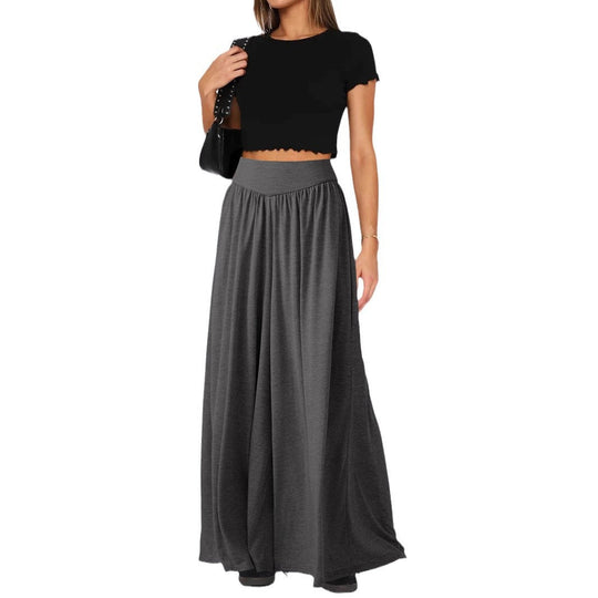 Damen weite Jersey-Hose mit hohem Bund