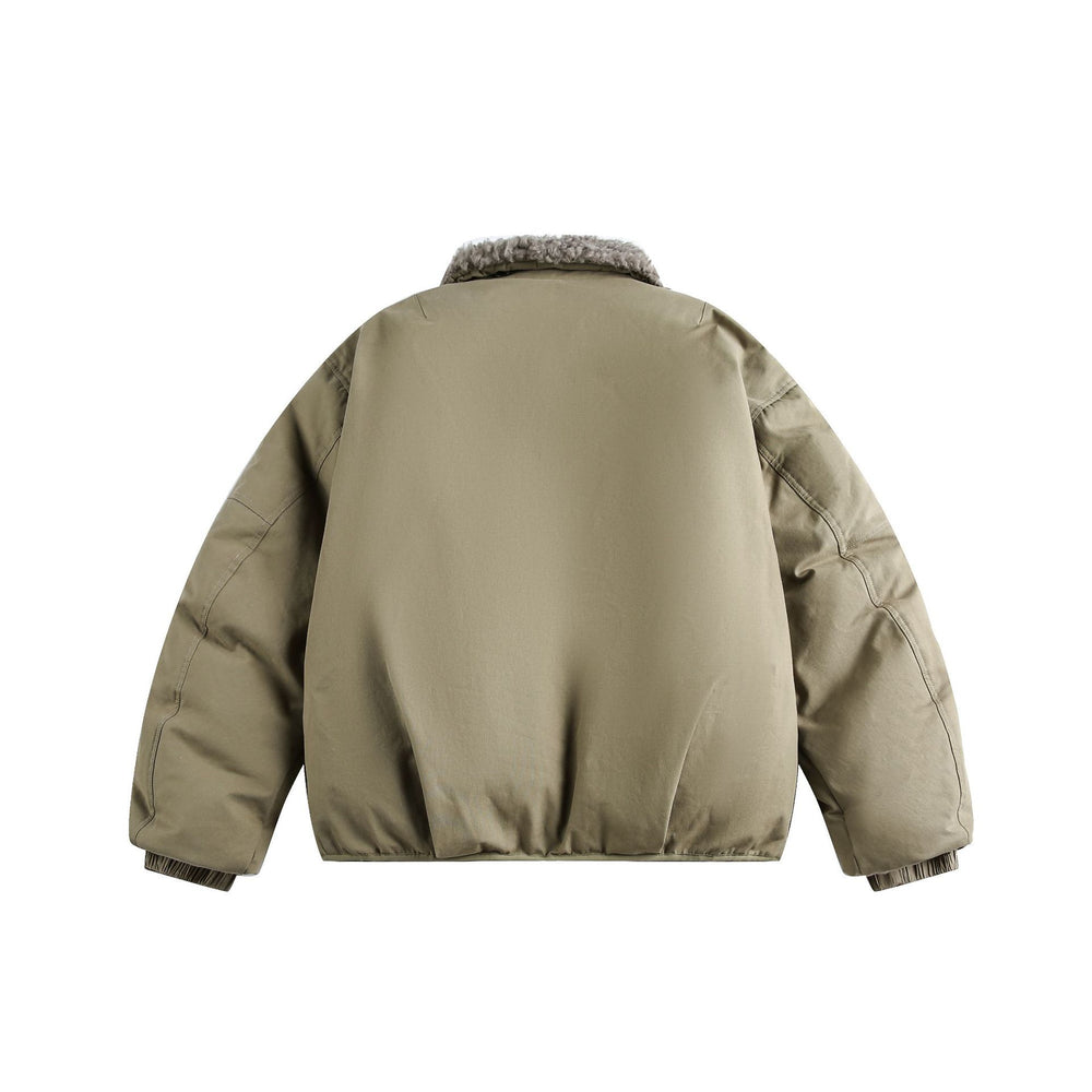 Herren Warm gefütterte Field‑Bomberjacke mit Lammfell‑Imitatkragen Shop Nory