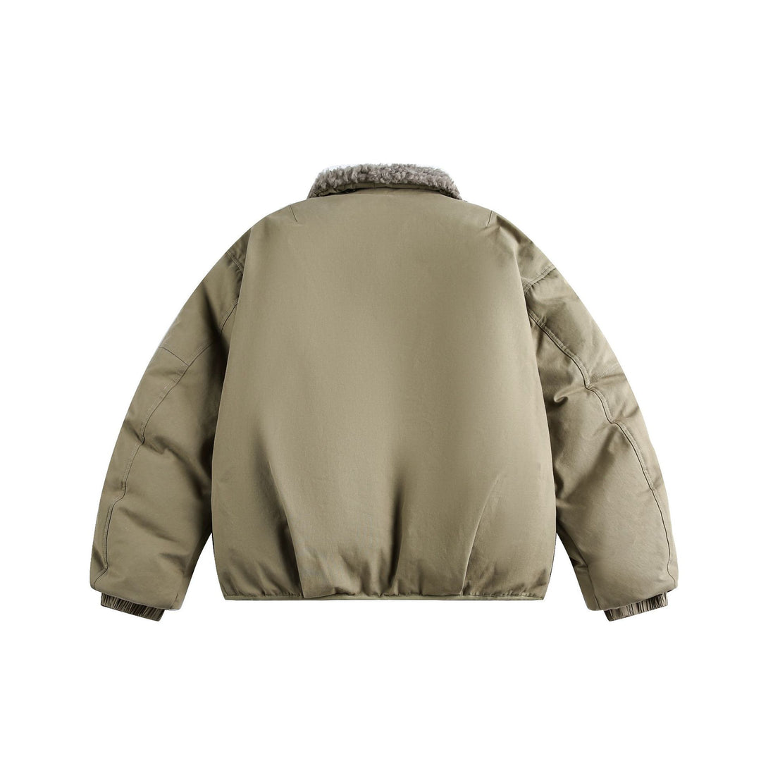 Herren Warm gefütterte Field‑Bomberjacke mit Lammfell‑Imitatkragen Shop Nory