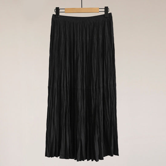 Damen Eleganter Faltenrock mit hohem Bund und fließendem Stoff Shop Nory