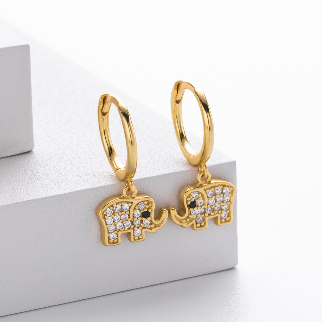 Damen Ohrhänger im stilvollen Elefanten-Design aus 925 Sterling Silber Shop Nory
