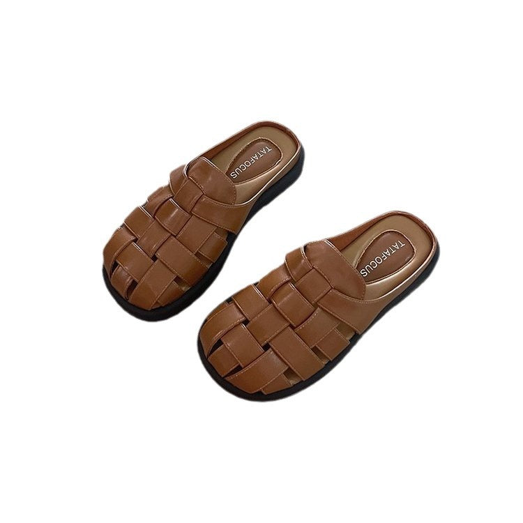 Damen Komfortable geflochtene Sandalen mit bequemer Fußbettgestaltung
