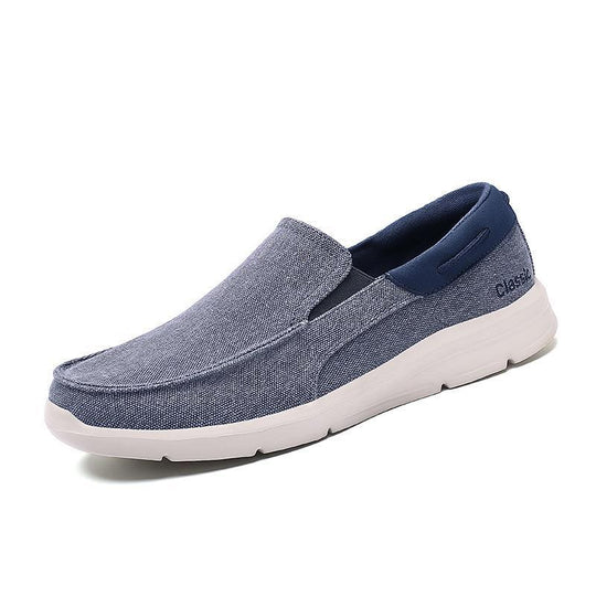 Herren nan legerer Canvas-Slipper mit elastischem Einsatz und stoßdämpfender Leichtsohle
