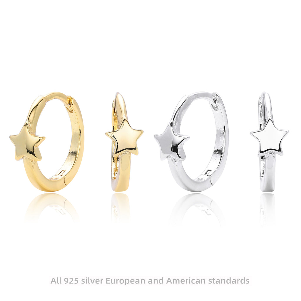 Damen Ohrhänger mit funkelndem Sternanhänger aus 925 Sterling Silber Shop Nory