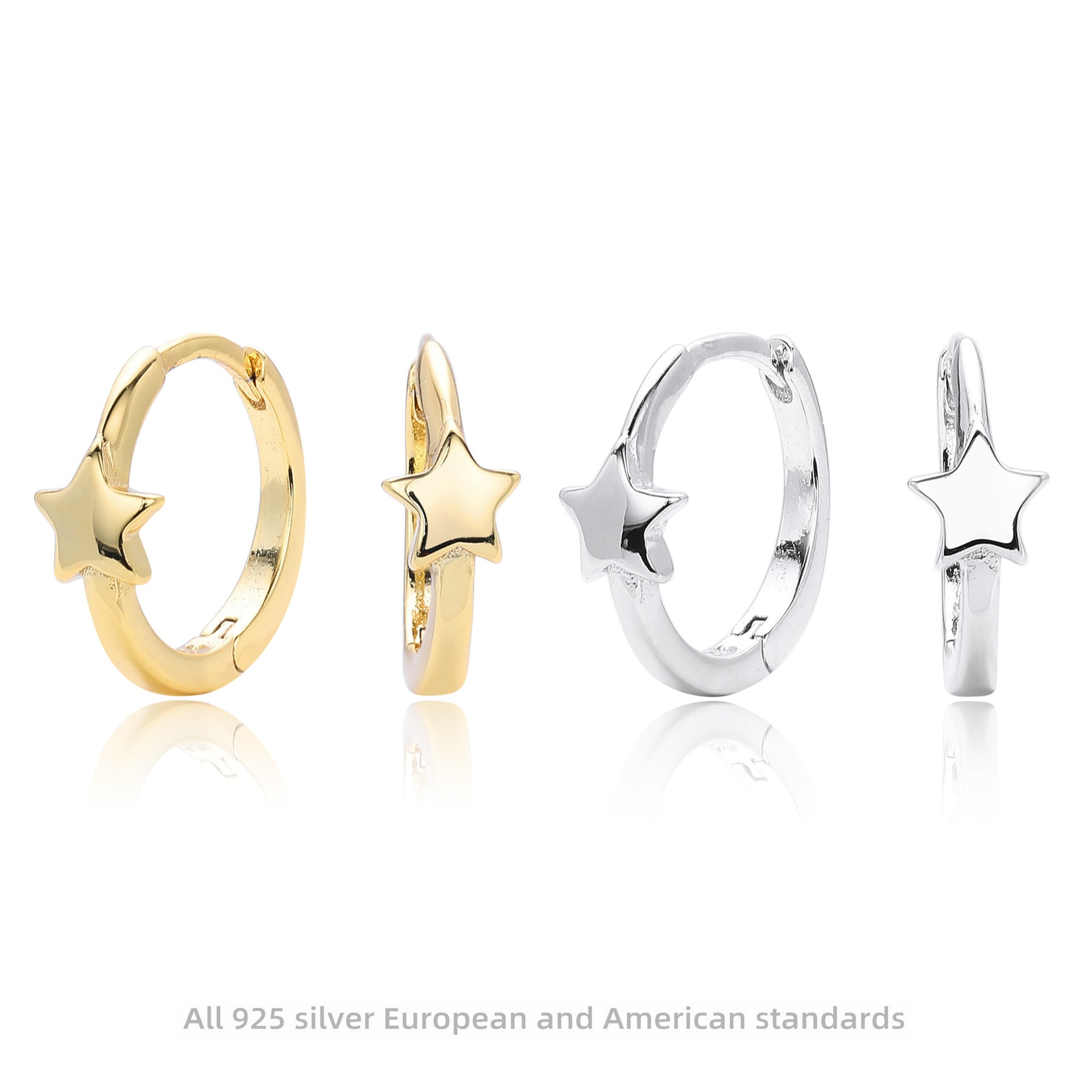 Damen Ohrhänger mit funkelndem Sternanhänger aus 925 Sterling Silber Shop Nory